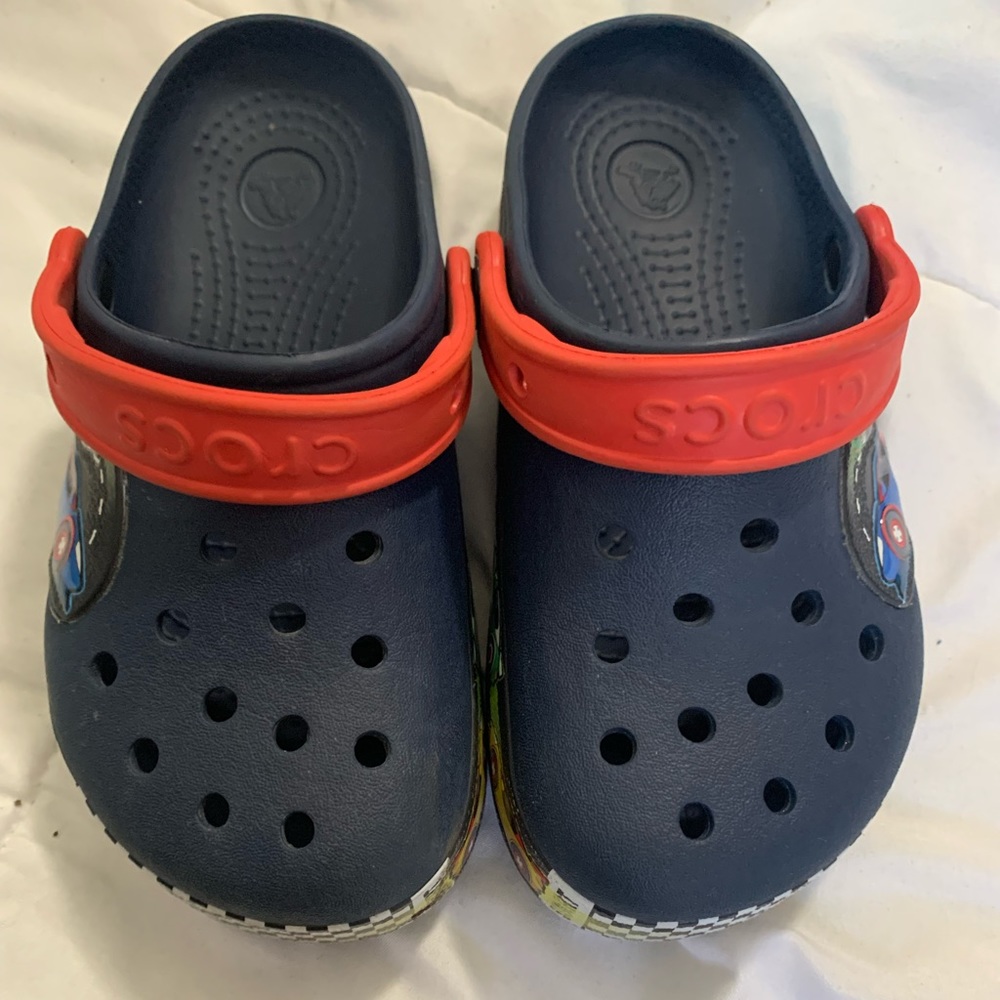 Kids size 13 Racecar Croc’s